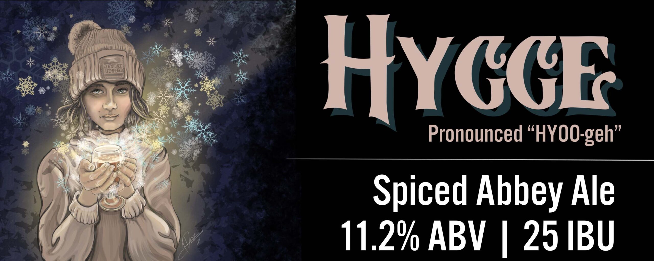 Cozy Winter girl holding beer